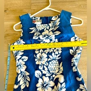 Hilo Hattie Dress.  Made in Hawaii. Blue and white.  Size 6